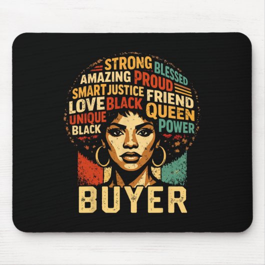 Buyer Black History Month Powerful Black Pride Art マウスパッド (正面)