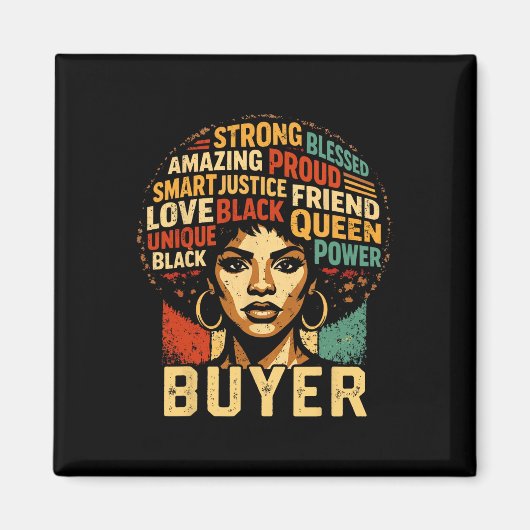 Buyer Black History Month Powerful Black Pride Art マグネット (正面)