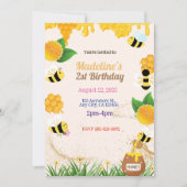 Buzing Bee Birthday Partyへの招待 招待状 (正面)