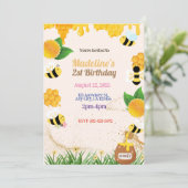 Buzing Bee Birthday Partyへの招待 招待状 (スタンド正面)