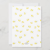 Buzing BeeYellow Water Colorハニカムベビーシャワー 招待状 (裏面)