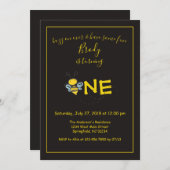 Buzon Bee First Birthdayパーティー 招待状 (正面/裏面)