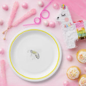 Buzz & Bloom Paper Plates  - hand drawn bee design ペーパープレート (パーティー)