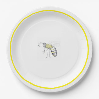 Buzz & Bloom Paper Plates  - hand drawn bee design ペーパープレート