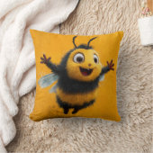 Buzz of Joy - Happy Bee Pillow クッション (ブランケット)