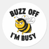 Buzz Off I'M Busy ラウンドシール (正面)