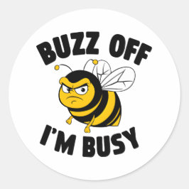 Buzz Off I'M Busy ラウンドシール