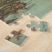 Buzzards Bay (1907年)のヴィンテージの絵解き地図 ジグソーパズル (側面)