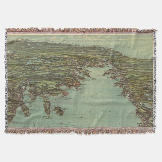 Buzzards Bay (1907年)のヴィンテージの絵解き地図 スローブランケット (正面)