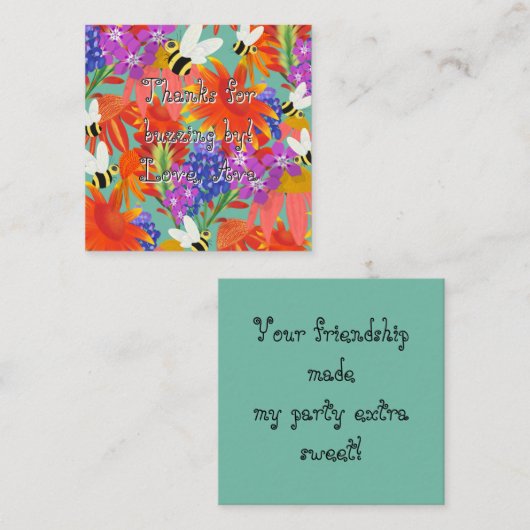 BuzzBetweenBlooms_Editable Kids エンクロージャーカード (正面/裏面)