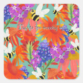 BuzzBetweenBlooms_Editable Kids スクエアシール (正面)