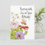 Buzzing Bee With Joy on Your Birthday Card シーズンカード (スタンド正面)