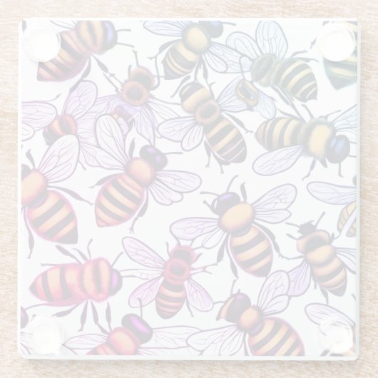 Buzzing with bees ガラスコースター (裏面)