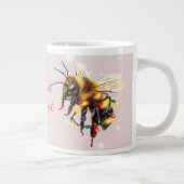 Buzzing With Holiday Spirit Bees Tangled In Lights ジャンボコーヒーマグカップ (右)