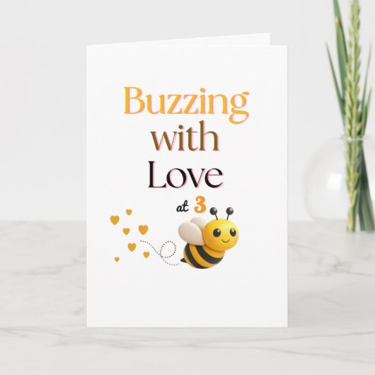Buzzing with Love Birthday Card – Sweet Bee Design カード (正面)