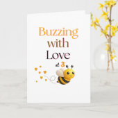 Buzzing with Love Birthday Card – Sweet Bee Design カード (黄色い花)