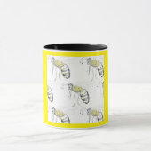 Buzzing with Style – Bee Illustration Ceramic Mug マグカップ (中央)