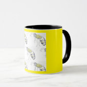 Buzzing with Style – Bee Illustration Ceramic Mug マグカップ (正面右)