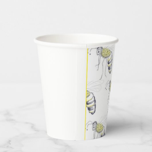 Buzzing with Style – Bee Illustration cups 紙コップ (右)
