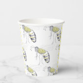 Buzzing with Style – Bee Illustration cups 紙コップ (正面)
