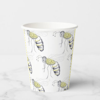 Buzzing with Style – Bee Illustration cups 紙コップ