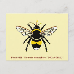 BuzzyグラフィックBEE – 野生生物 – 昆虫 – 黄色 ポストカード