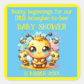 Buzzy bee-to-bee赤ちゃんシャワー | スクエアシール (正面)