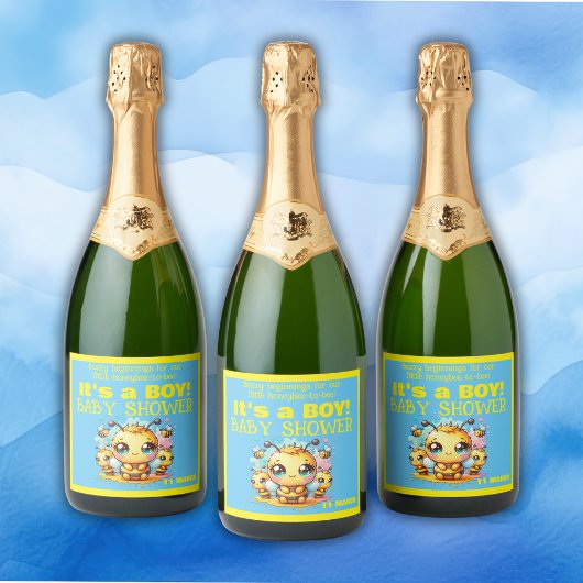 Buzzy bee-to-bee赤ちゃんシャワー | スパークリングワインラベル
