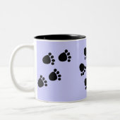 BV-おもしろいなワニおよび足跡のマグ ツートーンマグカップ (左)