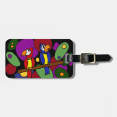 BV-オウムの抽象美術の荷物のラベル ラゲッジタグ (正面横)