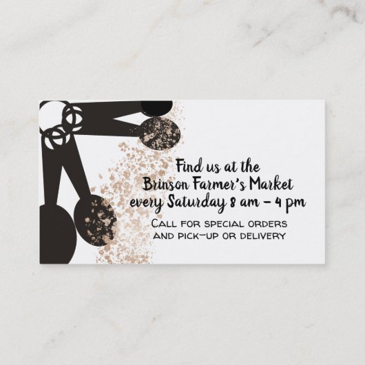 BWのパン屋のペーストリー作りの職人の道具名刺 名刺 (裏面)