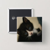 BWの子ネコボタン 缶バッジ (正面&裏面)