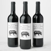 BWを引いているヴィンテージのイノシシ ワインラベル (ボトル)