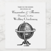 BWを引くヴィンテージの世界の地球の石版 ワインラベル (シングルラベル)