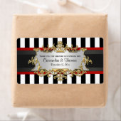 BWストライプリボンHワインボトルラベル ラベル (インサイチュ)