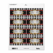 BWストライプリボンHワインボトルラベル ラベル (フルシート)