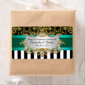 BWストライプ金ゴールドダマスクHワインボトルラベル ラベル (インサイチュ)