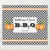 BWチェックカボチャベビーQ BBQシャワー ビールラベル (シングルラベル)