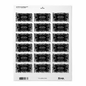 BWパーソナライズされたゼブラストライプパターン蔵書票 ラベル (フルシート)