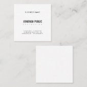 BWプレーンモダンプロフェッショナルミニマリストクラス スクエア名刺 (正面/裏面)