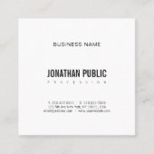 BWプレーンモダンプロフェッショナルミニマリストクラス スクエア名刺 (正面)