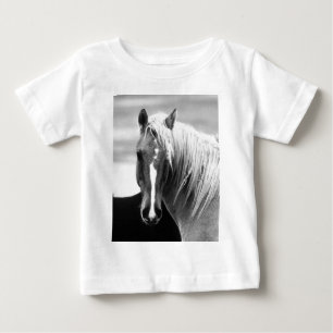 BWホースポートレート ベビーTシャツ