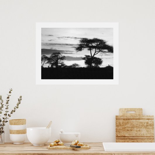 BW日没 ポスター (キッチン)