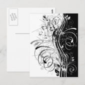 BW グランジ ポストカード (正面/裏面)