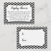 BW チェブロン ノー ラップ ディスプレイ ブライダル シャワー ギフト カード (正面/裏面)