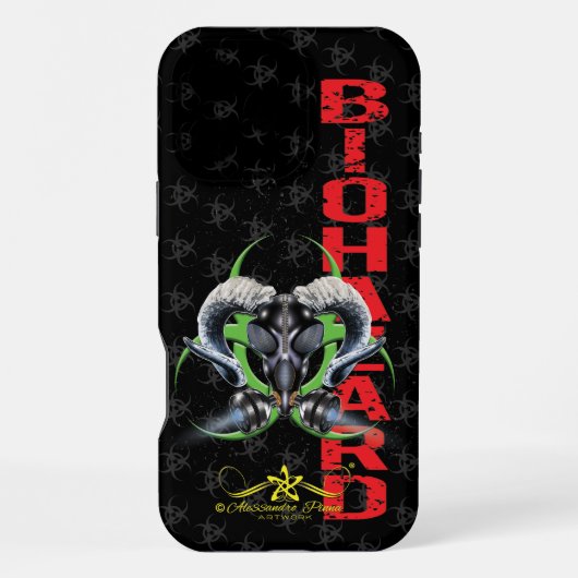 BW! バイオハザード警告!ドクロ iPhoneケース (裏面)