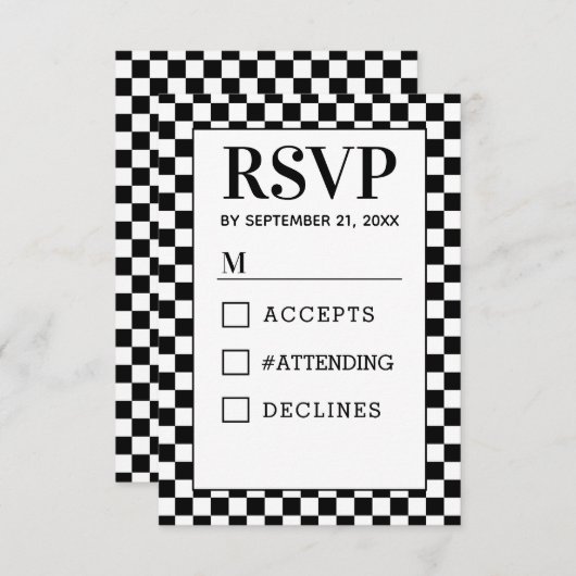 BW 市松模様にRSVP (正面/裏面)