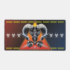 bw!生物学的災害［有害物質］警告の！スカル デスクマット