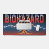 bw!生物学的災害［有害物質］警告の！スカル デスクマット (キーボード&マウス)