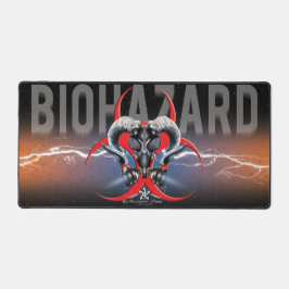 bw!生物学的災害［有害物質］警告の！スカル デスクマット